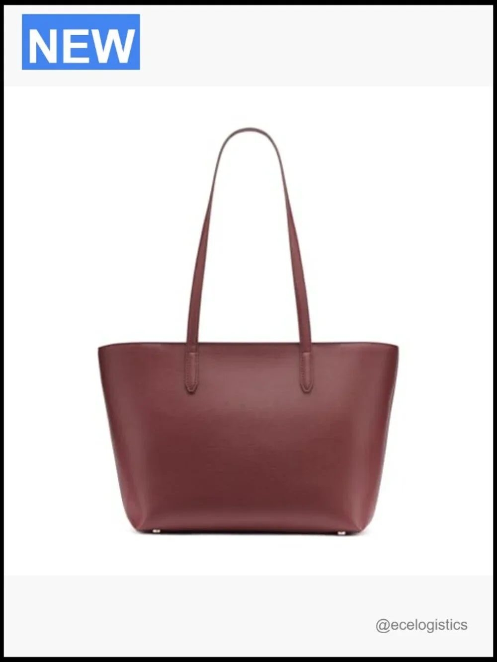 Medium Leather Tote Bag with Zipper Closure, Fits Laptop